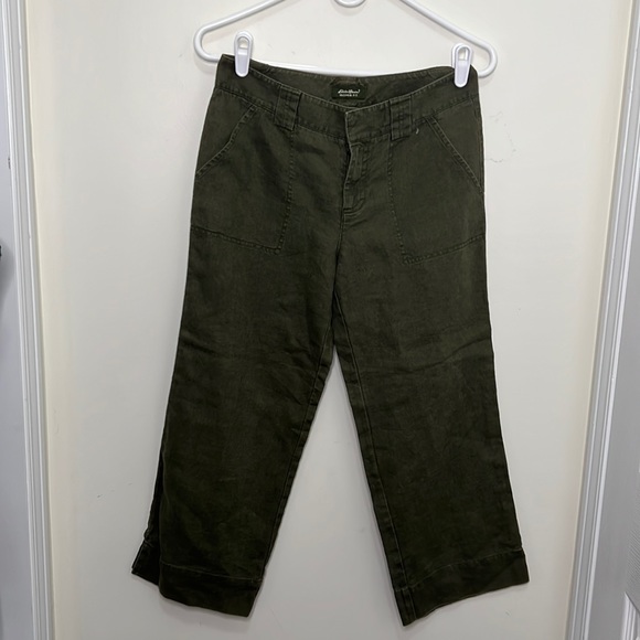Eddie Bauer Vashon Relaxed Fit 100% Linen Capris Pants Size 2 - Picture 2 of 9